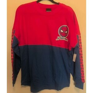Universal Studios Marvel Glitter Amazing SpiderMan Long Sleeve Shirt Size Small